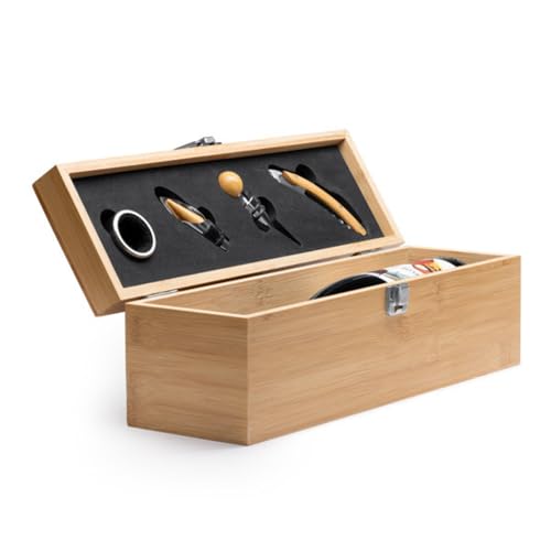 Cofanetto Vino in Legno e Kit Accessori da Sommelier - Set...