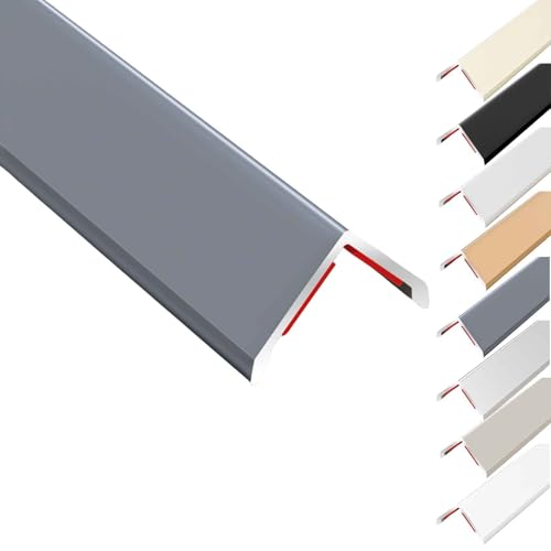 Protector De Esquina De Pared Aluminio Protector De Esquina Autoadhesivo En Forma De L, Longitud 80 85 90 95 100 115 130 150cm para Protección De Paredes, Marcos De Puertas(Gris,2x85cm)