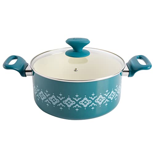 Spice By Tia Mowry Savory Saffron 16-Piece Healthy Nonstick Ceramic Cookware Set - Teal #TOP6