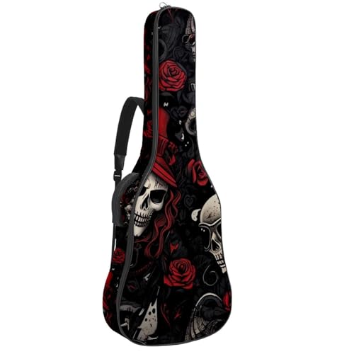 Housse guitare acoustique 101.6 cm imperméable rembourrée crâne punk style unique