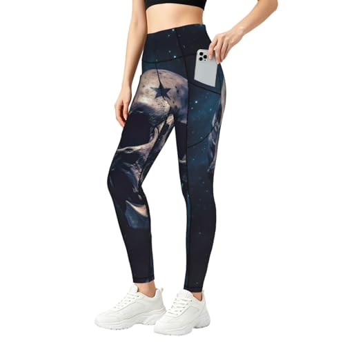 Leggings para correr con estampado místico de estrellas y cintura alta