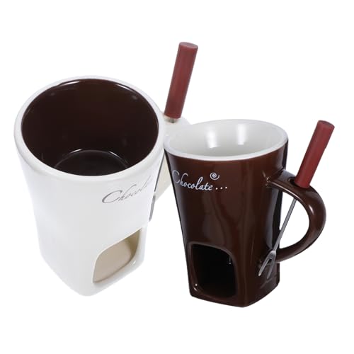 MUCKLILY 2er Schokoladen-Fondue-Tassen Set