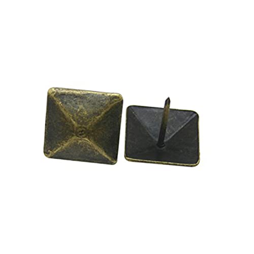 160 piezas de clavos con cabeza grande de latón diseño antiguo piramidal para tapicería miniatura 3