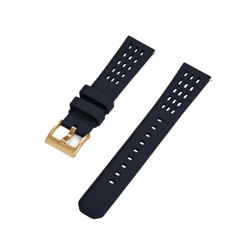 [JLIGONAFP] Porous Structure Quick Release Fluorine Rubber Watch Strap 20mm 22mm New Band(Black 3,20mm)