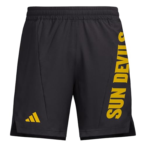 adidas Men's D4T Woven Arizona State University Shorts, Black/Team Collegiate Gold/Arizona State University, X-Small/7" Inseam