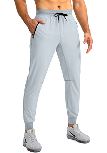 Image of Pudolla Men's Lightweight Jogger Pants Workout Running Tapered Joggers for Men with Zipper Pockets for Athletic Travel Casual