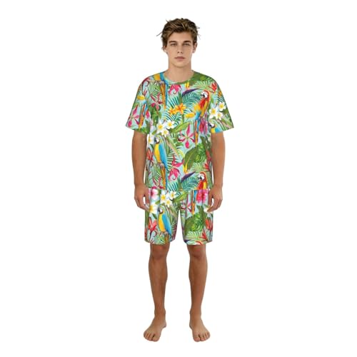Pijama de hombre de dos piezas con pantalones cortos con bolsillos suaves