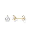 PAVOI 14K Yellow Gold Plated 925 Sterling Silver Cubic Zirconia Stud Earrings for Women - Round 6mm