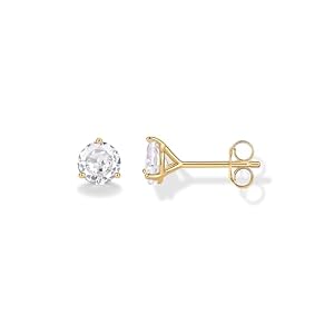PAVOI 14K Gold Plated 925 Sterling Silver Cubic Zirconia Stud Earrings for Women – Simulated Diamond CZ Earrings