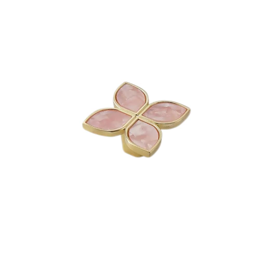 Bouton de cuisine pétale rose en zinc de 41 mm pour embellir vos meubles haut de gamme