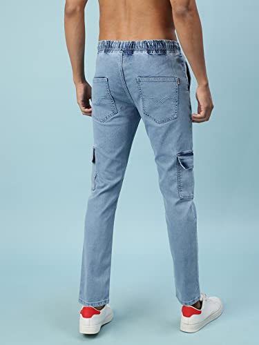 Image of Veirdo Pure Cotton Slim Fit Full Length Mid Rise Jeans for Men