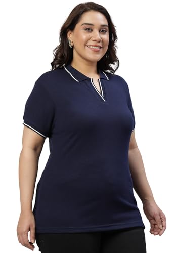 Image of Wear Your Opinion Women's Plus Size Tipped Collar Neck Polo Tshirt
