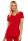 HeartSoul Women Scrubs Top V-Neck HS665, M, Red