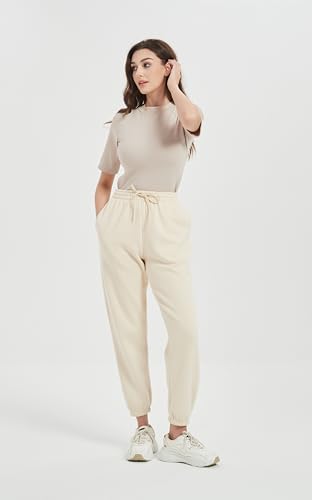 Image of Tronjori Womens High Waisted Pull on Baggy Fleece Lined Sweatpants Fall Winter Athletic Joggers Lounge Trousers Cinch Bottom