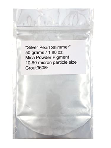 Silver Pearl Pigment Mica Powder Shimmer Metallic Effect 50 Grams Approx. 1.8 Ounces for Epoxy Paint Plastics