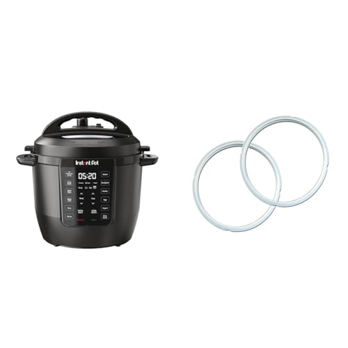 Instant Pot RIO, 7-in-1 Electric Multi-Cooker, Pressure Cooker, Slow Cooker, Rice Cooker, Includes App With Over 800 Recipes, 6 Quart & Genuine Instant Pot Sealing Ring 2 Pack Clear – 5 or 6 Quart