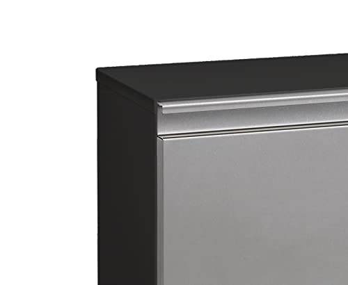 ARREGUI Vario CR205 Abfalleimer/Mülleimer aus Edelstahl, Mülltrennsystem mit 2 entnehmbaren Inneneimern aus Kunststoff mit Griff, 2 x 16L (32L), anthrazit/dunkelgrau und Edelstahl, 89,5 x 31,6 x 25 cm - Image 8