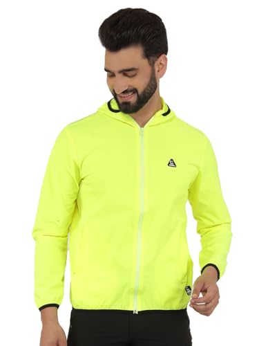 Image of GREENLANDS Windcheater GNL TRISH: Men's Reflective Windproof Jacket - NS Lycra, Breathable Mesh, Multiple Pockets, Adjustable Waist, Full Sleeves for Outdoor Adventures