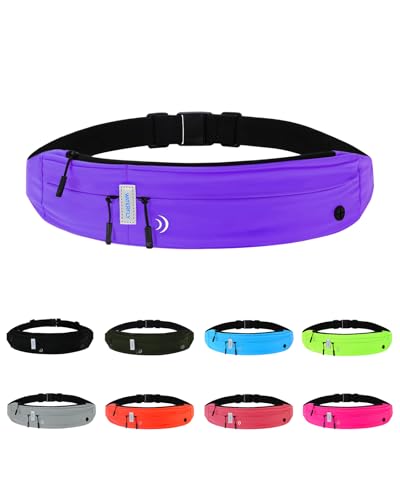 Image of WATERFLY Running Belt Fanny Pack: Runner Marathon Jogging Waist Pack Sport Workout Exercise Fitness Phone Holder Belt for Men Women Jogger Slim Waistband