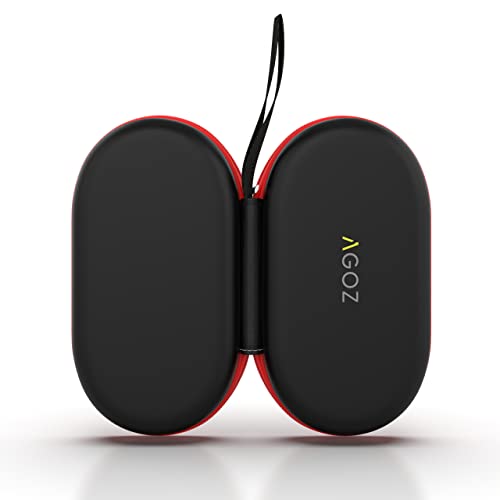 AGOZ Asthma Inhaler Medicine Travel Case Pouch Cover, Inhaler Holder with Zipper Closure and Wrist Strap (Black/Red)