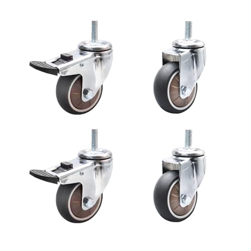 Roulettes pivotantes M8 antidérapantes de 7,6 cm pour déplacer sans bruit