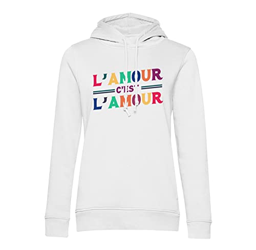 Sweat à capuche l'amour c'est l'amour LGBTQ+ noir en coton pour la Pride