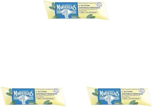 Le Petit Marseillais | Recharge Gel Lavant Mains Action Anti-Bactérienne (berlingot de 250 ml) – Savon mains liquide à l'huile essentielle de sauge – 92%...