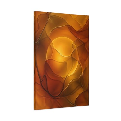 Tableau abstrait orange pour habiller un mur vide au-dessus du canapé