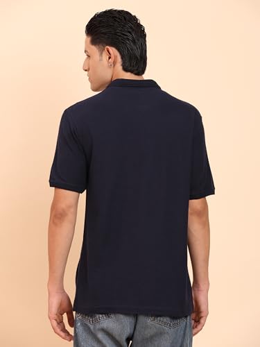 Image of Men's 100% Cotton Polo T-Shirt - Solid Plain Short Sleeve Tee with Classic Collar for Everyday Casual & Smart Wear