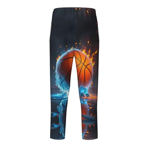 Pajama Pants Pajama Bottoms with Elastic Waistband Sleepwear Lounge PantsIced Fire Basketball Sport2