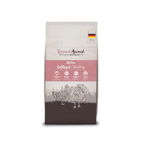 Venandi Animal – Premium Katzenfutter – Kitten – Geflügel, mit viel frischem Fleisch, Trockenfutter, getreidefrei, 1er Pack (1 x 1,5kg)