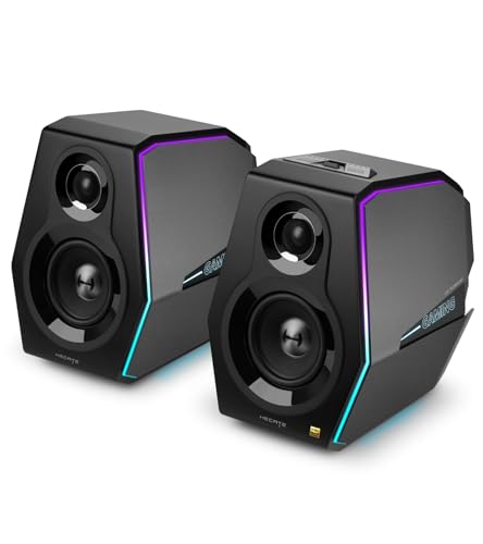Edifier G5000 Computer Gaming Speakers, 88W RMS Powered, Hi-Res Audio Wireless Desktop Speakers, Bluetooth 3.5mm AUX USB Optical Coaxial Inputs, for PC/PS4/PS5/Laptop/TV, RGB Light