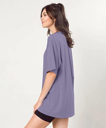 Image of SHODOX Women's Cotton Blend Oversized Drop Shoulder Solid T-Shirt(Pack of 1)