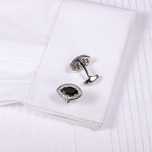 Image of HAWSON Cufflinks for Men, Gold Diamond Crystal Cufflinks for Groom Husband Personalized Gifts, Mens Formal Wedding Business Cufflinks, Luxurious Gorgeous Cuff Links French Shirt Accessories