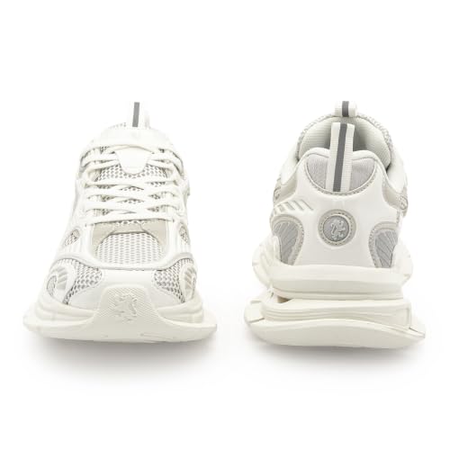 Image of Red Tape Women's Sneakers Grey Black Mesh Pu Round Toe Lace-Up