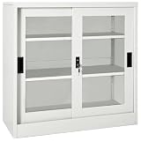 Favemtsl Armadio con ante scorrevoli in acciaio, 90 x 40 x 90 cm, grigio