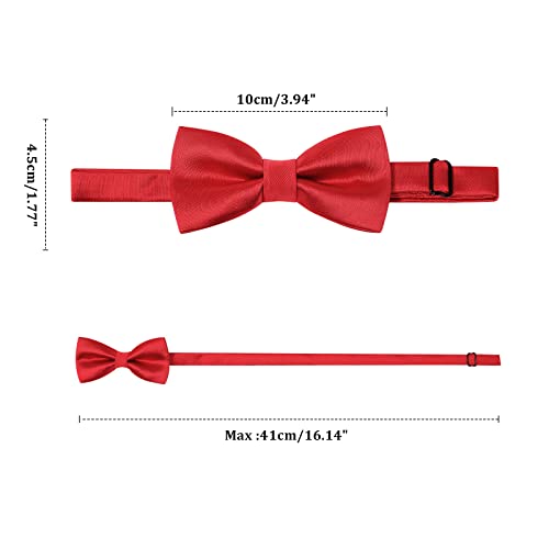 Kajeer Kids Bow Tie, Boy Bow Ties Pre-tied Silk 100% Classic Solid Adjustable Girls Neck Bowtie for Wedding Party3