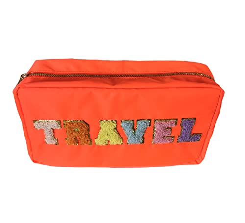 Adjustable Travel Varsity Collection Chenille Patch Cosmetic Bag2