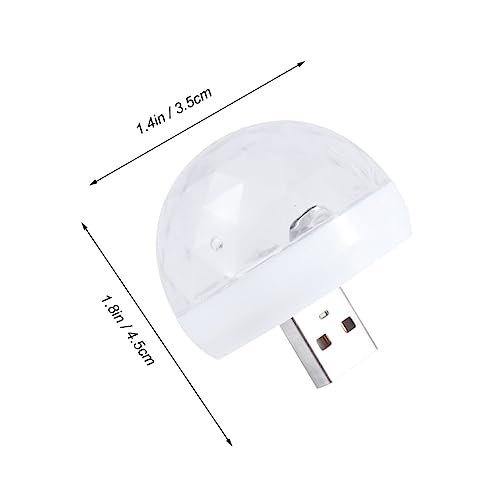 Angoily USB Mini Disco Lights with Sound Activation Portable LED Stage Ball for Home Parties Bars Karaoke USB Powered Dj Lighting White