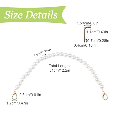 Image of Pearl Picture Hanging Chain, 6Pcs Plastic Photo Frame Hanger Decorative Pearl Chain for Hanging Picture, Purse , Handbag