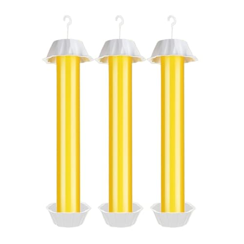 Lot de 3 Grands Pièges à Mouches pour L'intérieur et L'extérieur avec Bandes Adhésives, Piège à Mouches Suspendus pour L'intérieur et L'extérieur avec Crochet de Suspension