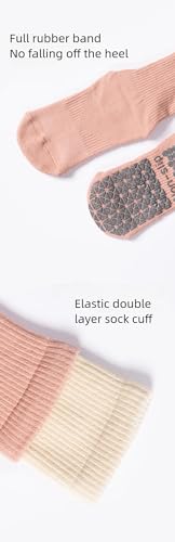 Image of Womens Pilates Socks Yoga Socks Non Slip Grip Socks, Ideal for Ballet Barre Dance Barefoot Workout, Athletic Socks