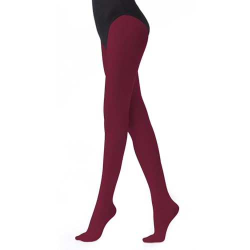 Image of UTTPLL Women's Run Resistant 80 Denier Tights Solid Color Dance Stockings Soft Semi Opaque Footed Pantyhose High Waist Tight