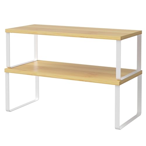 LIANTRAL Kitchen Cupboard Shelf, Counter Shelf Organizer, Stackab...