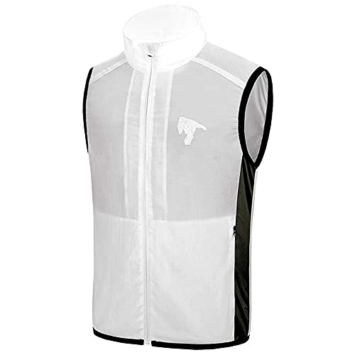 Summer Cooling Cooling Fan Vest, Air-Conditioning Clothing Sunscreen Water-Repellent Skin Clothing Vest, Outdoor Sunscreen, Hiking,White,XL