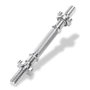 SPRINGOS Korte halterstang|geribbelde handgreep|variant: enkel of set van 2 | gewicht 1,8 kg | Max. belasting 80 kg | Krachttraining (lengte 36 cm Ø 28 mm)
