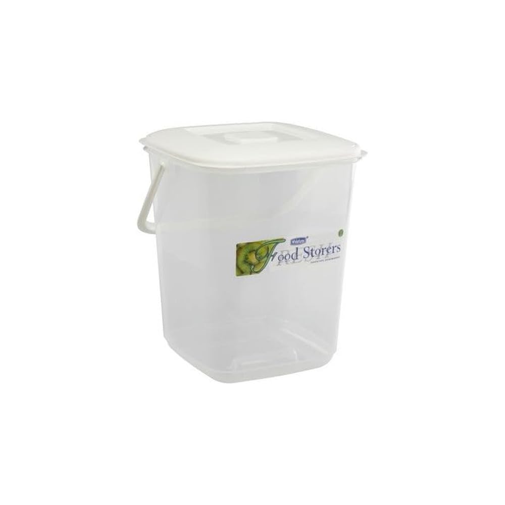 shopior 10L Durable Clear Plastic Food Storage Canister with Handle & Airtight Lid – Large Kitchen Container | Multipurpose for Flour, Rice, Cereal, Biscuits, Pet Food, Flour & Baking (Pack of 1)