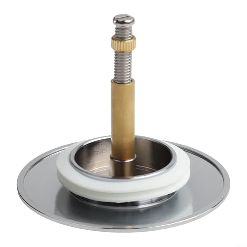 Bouchon de vidange de baignoire en laiton chromé 72 mm avec double joint réglable en hauteur avec silicone flexible pour baignoire de salle de bain