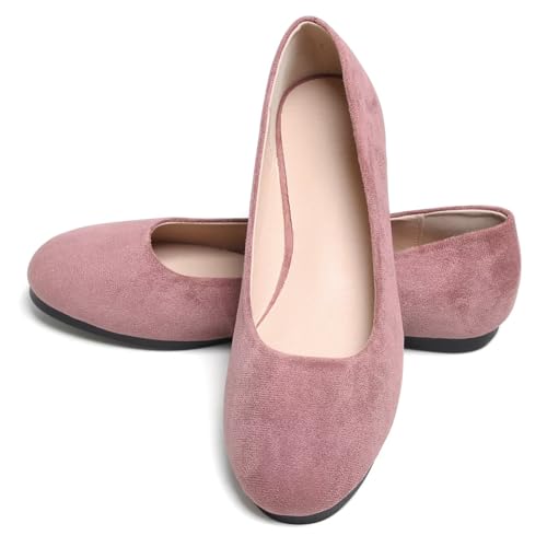 Image of Dear Time Women's Flats Comfortable Slip On Ballet Flats Soft Solid Casual Shoes