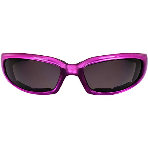 Birdz Eyewear Chill Women's Motorcycle Sunglasses 2 Pairs Padded Pink & Purple Frames Super Dark Lenses2